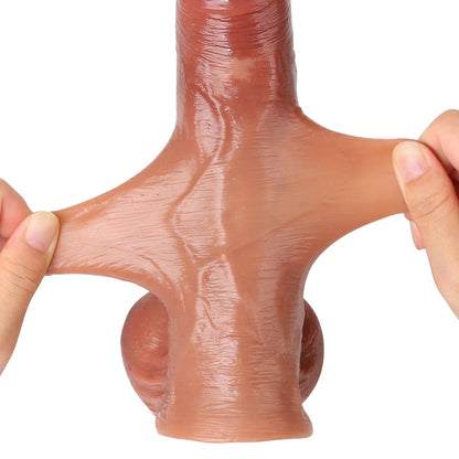 David 8.6in Blown Sliding Foreskin Real Life Penis Dildo With Ball