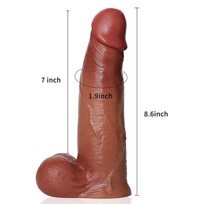 David 8.6in Blown Sliding Foreskin Real Life Penis Dildo With Ball